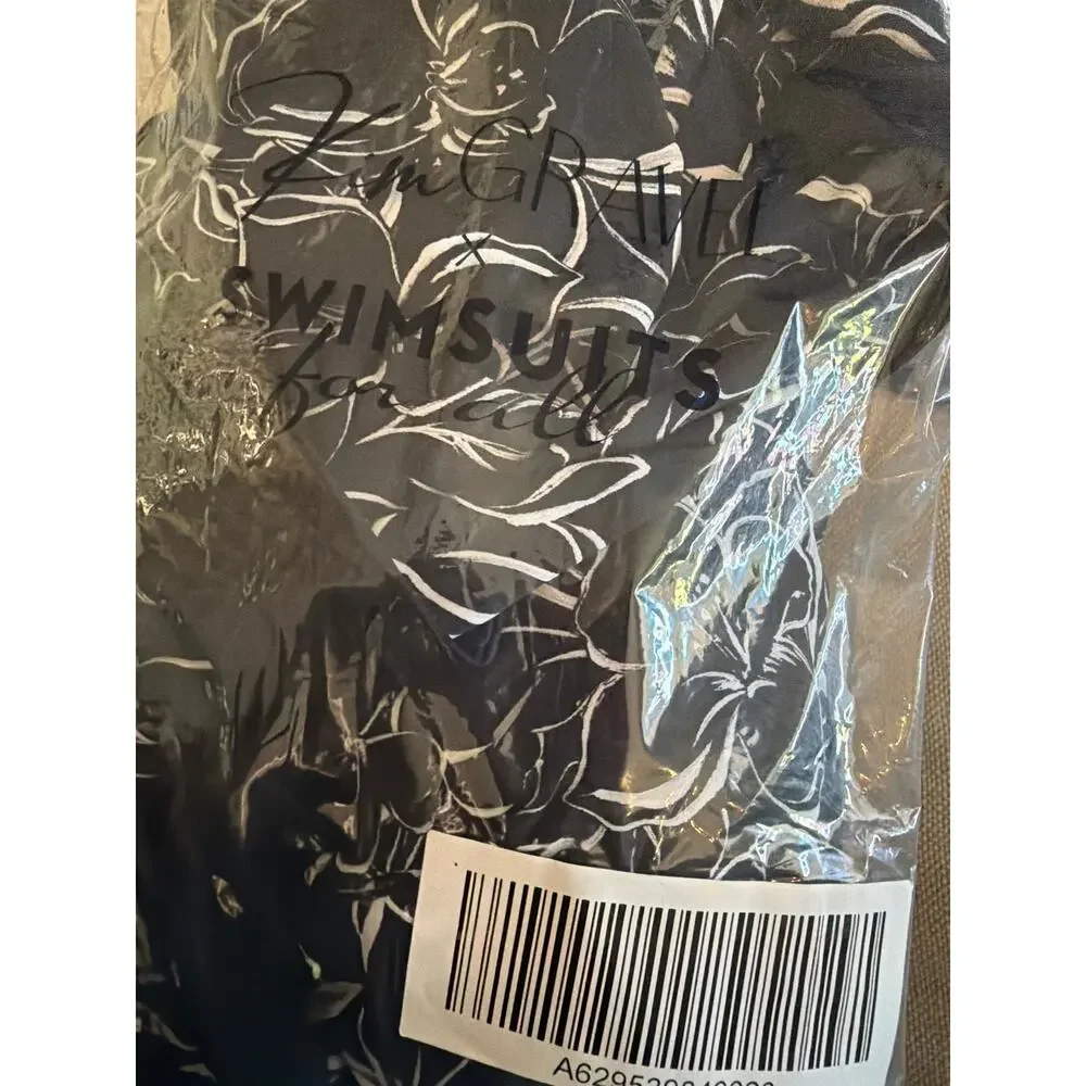 Kim Gravel x Swimsuits For All Halter Tankini &  Skort black floral bliss 12